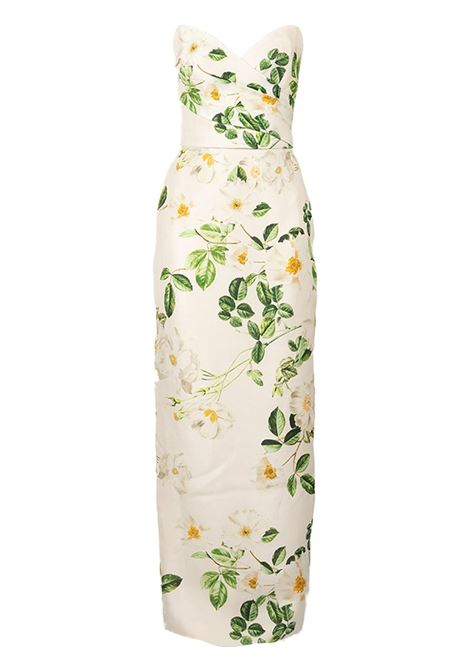 Multicolored Rose Printed Column Gown Monique Lhuillier - women MONIQUE LHUILLIER | 2521039